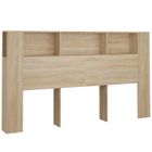 DÉCOSHOP26 Tête de lit avec rangement accessoire de lit table de chevet etagère 180 par 18,5 par 104,5 MDF couleur chêne