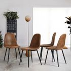 Chaises de salle à manger - URBAN MEUBLE - Vintage - Lot de 4 - Effet daim marron