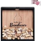 CLIMADIFF Cadre collecteur de bouchons COLLECT – 34 × 34 cm – Bois & noir – Jusqu’à 300 bouchons – Citation décorative écoresponsable