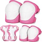 KUOGAS Set Protection Enfant 6-en-1 – Genouillères, Coudières, Protège-poignets – Roller, Vélo, Trottinette (Rose, M)