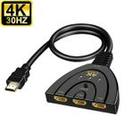 STRAßE TECH Commutateur HDMI 4K 3 Ports, Splitter 1 vers 3, Switch Automatique, Converter Ultra HD, Compatible PS4/5, Xbox, Blu-Ray, TV Box, 3D