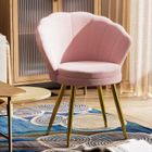 Fauteuil coquillage en velours rose - VIVOLILV - H 80 cm - Pieds dorés - Pour Salon,Chambre,Coiffeuse