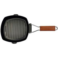 Poêle à grill antiadhésive avec poignée carrée pour cuisinière à gaz Camping Barbecue [375]