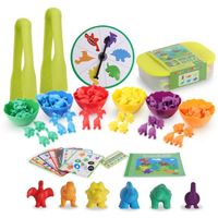 KENLUMO Jeu Montessori 93 pièces comptant et triant les jouets mathématiques de dinosaure apprendre les choix de couleurs 3 Ans