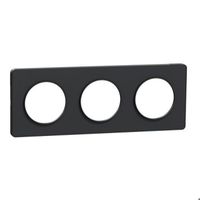 Plaque ODACE Touch Anthracite 3 postes horizontal/vertical entraxe 71mm - SCHNEIDER ELECTRIC - S540806