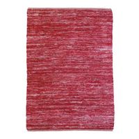 SKIN - Tapis salon ou chambre en cuir tressé pour une ambiance chaleureuse 190 x 290 cm Rouge Burgundy
