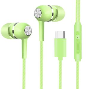 CASQUE - ÉCOUTEURS vert-Écouteurs filaires de Type C pour Oneplus 8 7