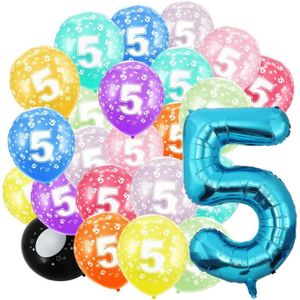 Ballon anniversaire chiffre 5 (x8) REF/BALBC5