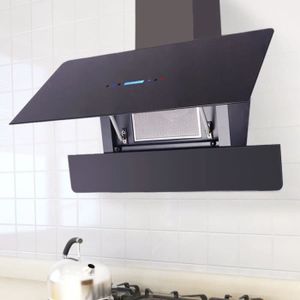 hotte de cuisine hotte 60cm noir Smart App RGBW capteur de lumière tactile 