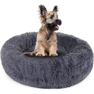 Panier Rond Pour Chien Et Chat - Lavable, Anti-Dérapant, En Peluche Douce - 40x40x15 Cm - 4