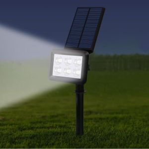 DEL solaire SOL encastré rond 12 cm avec 3 DEL Capteur De Lumière Projecteur ip65 