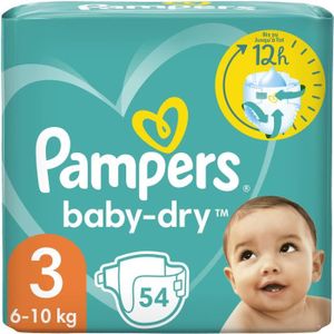 COUCHE PAMPERS Baby-Dry Taille 3 - 54 Couches