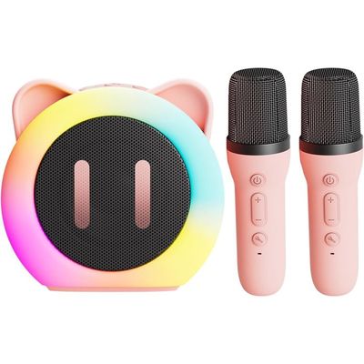 Micro Karaoké Enfant Gontence – 2 Micros Sans Fil, LED Et Effets Vocaux – Cadeau 3-12 Ans