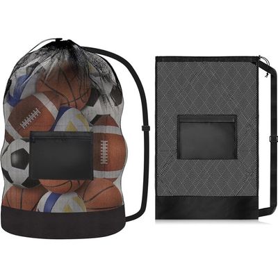 Sac Filet Géant Pour Ballons – 100x76 Cm, Cordon De Serrage, Bandoulière – Pour Foot, Basket, Handball, Rugby (10-12 Ballons)