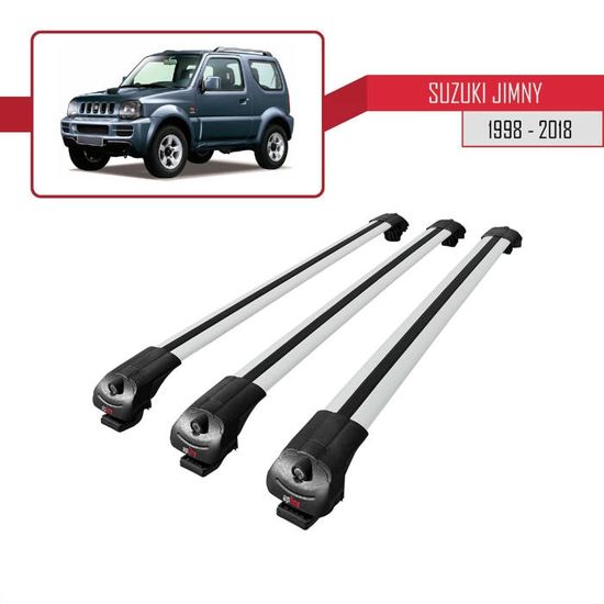 Barres De Toit ACE-2 En Aluminium Gris Pour Suzuki Vitara/Escudo (LY) 2015-2025 - Porte-bagages 75kg - 2 Barres