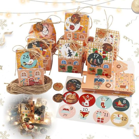 X Empty Advent Calendar DIY Christmas Gift Box with Numbered Labels ...