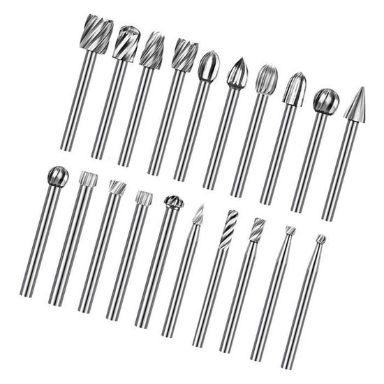Lot De 5 Limes Rotatives Électriques En Acier Gaufré - Têtes De Meulage 6 Mm Pour Perceuse