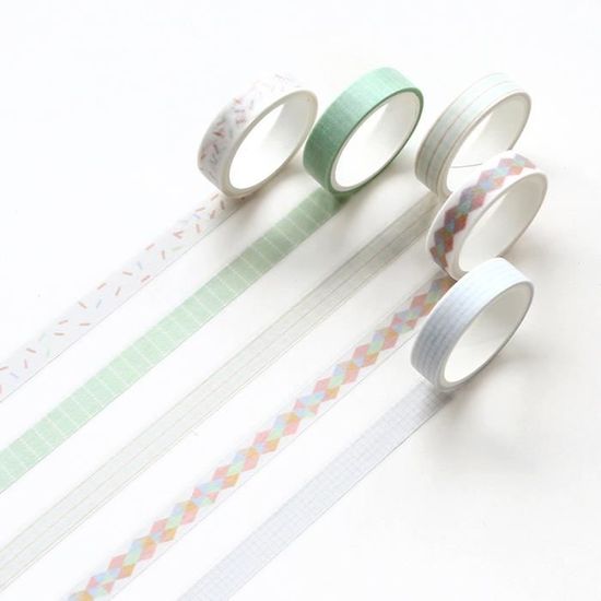 Lot De 5 Rouleaux De Ruban Adhésif Décoratif Bleu - Idéal Pour Voiture, école, Bureau Et Projets DIY
