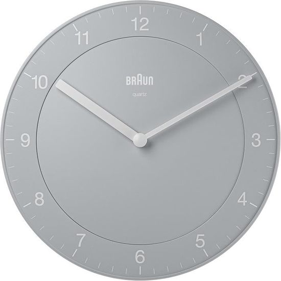 Braun Grande Horloge Murale Analogique 30cm - Mouvement Silencieux, Design Classique Noir BC17B