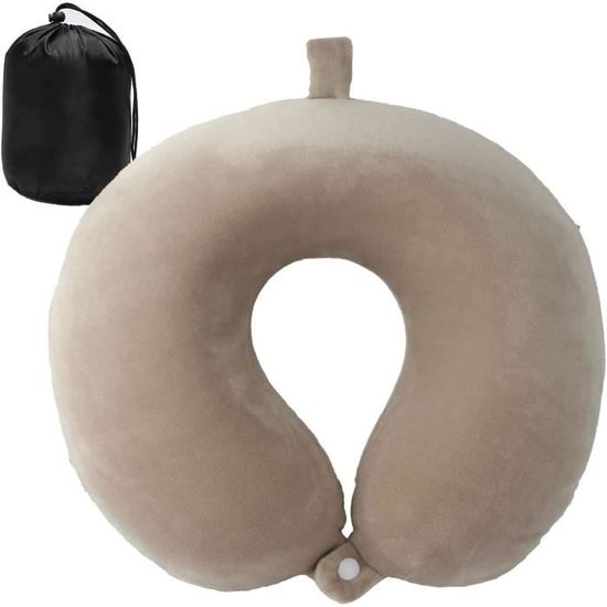 Oreiller De Voyage Mémoire De Forme Gris - U-Shape - Lavable En Machine