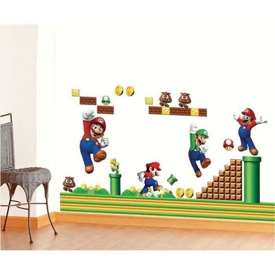 Autocollant mural décoratif Super Mario