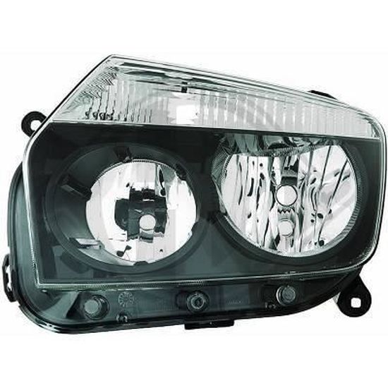 Phare Gauche Halogène Pour Dacia Duster 2010-2013 - Projecteur Avant H7+H1 Chromé