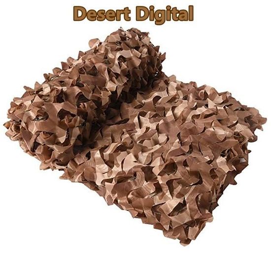 Filet Camouflage Sable 3x4 M - Polyester 210D Renforcé - Pour Terrasse, Jardin, Camping, Chasse