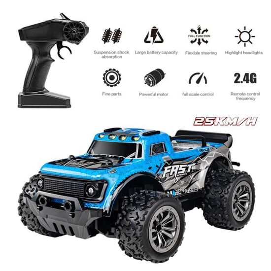 Voiture Télécommandée, Jouet Voiture RC pour Garçons de 3 4 5 6 7 8 9 10 Ans, Cascade Rapide Rechargeable 2,4 GHz avec Lumière Cool, Jouets d'Extérieur Cadeau pour Anniversaire d'Enfants