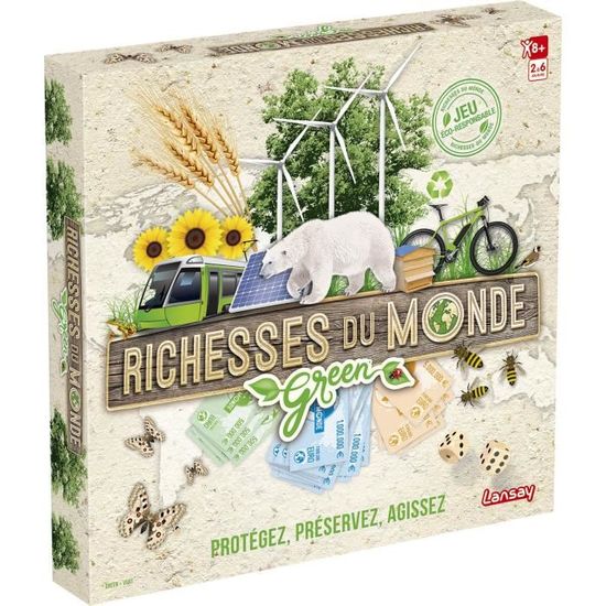 Jeu Richesse De France LANSAY - RICHESSES DU MONDE GREEN - Jeu de société - 2 à 6 joueurs