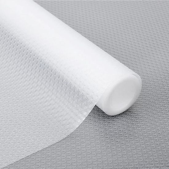 Tapis Fond de Tiroir ÉVA Protection Cuisine Antidérapante Amovible et Imperméable (Blanc) 30×500cm
