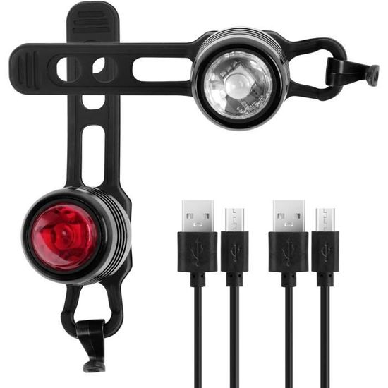WasaFire Lampe de Vélo, Phare de Vélo Rechargeable USB, Feux Avant de