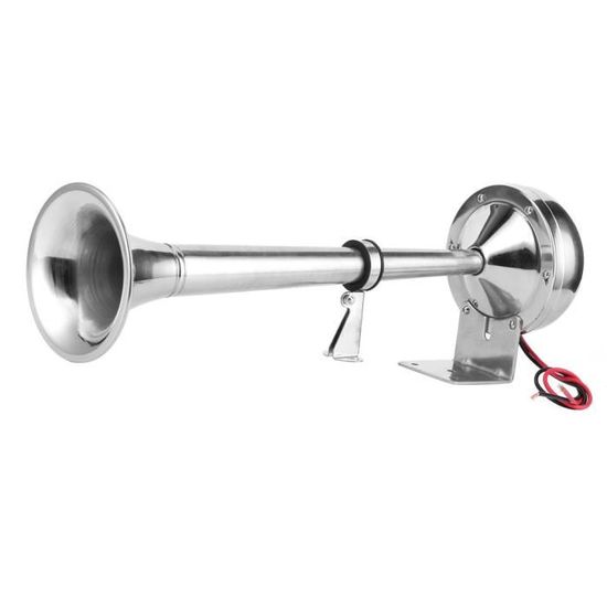 Avertisseur Sonore (Corne) Double Trompette Marine 12V Vixen Horns | En Acier Inoxydable Blanc | Qualité Marine | Réf. VXH2112MAR-W