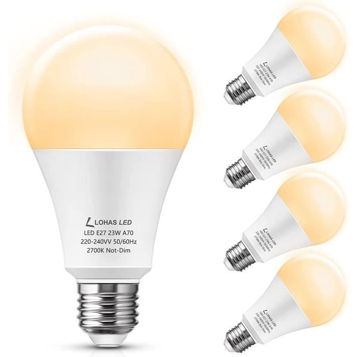 LOHAS E27 Ampoule LED 23W Lampe 200W équivalent Ampoule Halogene