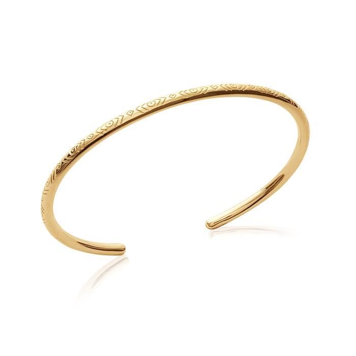 Bracelet Jonc Femme – Or Doré Jaune – Cercle Ouvert – Alliage – Neuf Sans Emballage – Accessoire De Mode