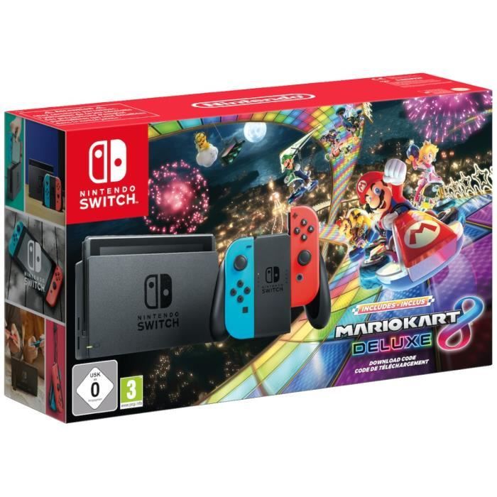 Console Nintendo Switch • Bleu Néon & Rouge Néon +