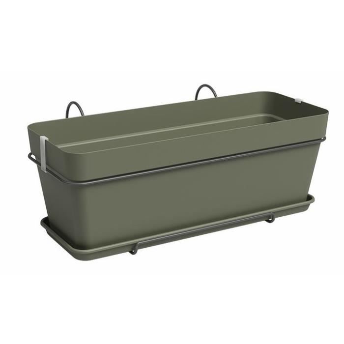 Kit Jardinière - Plastique - Vert sec - Rectangulaire - L50,2 x P28,5 x H20,7cm - ARTEVASI