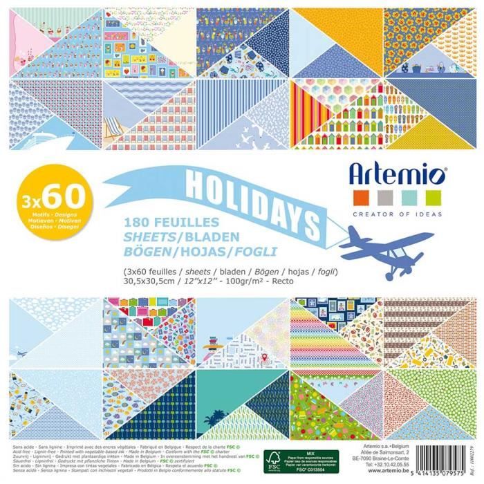 Holiday - Bloc de 180 feuilles - 30,5 x 30,5 cm