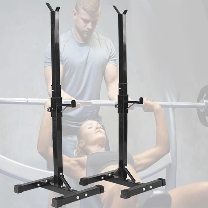 NUO Fitness Support à range-haltères Cage de Squat a Hauteur Réglable 89-143cm