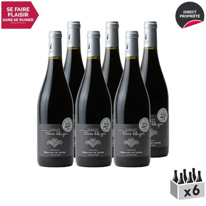 Beaumes de Venise Rouge 2018 - Lot de 6x75cl - Domaine Pierre Rougon - Vin AOC Rouge de la Vallée du Rhône - Cépages Grenache,