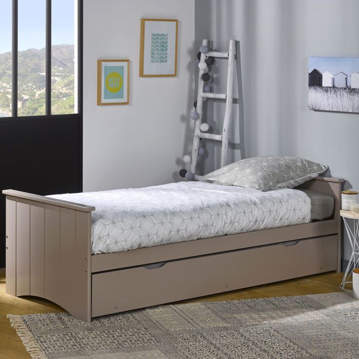 Lit gigogne 80x190 bois lin