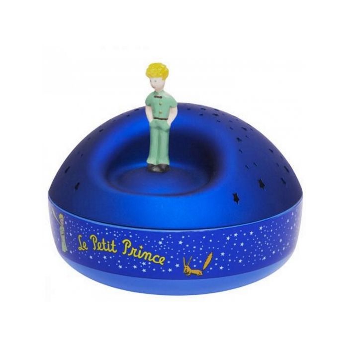 LE PETIT PRINCE-Veilleuse Boite à musique avec projections lumineuse Ø12cm Bleu Trousselier