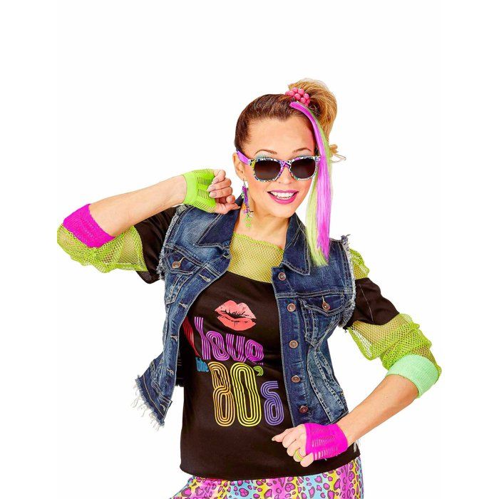 Kit accessoires fluo années 80 fille - Fluos