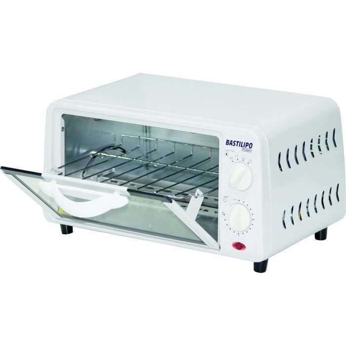 bastilipo Pisa - Mini Four Posable avec capacité de 9 l, grille auto amovible, 800 W, couleur blanc