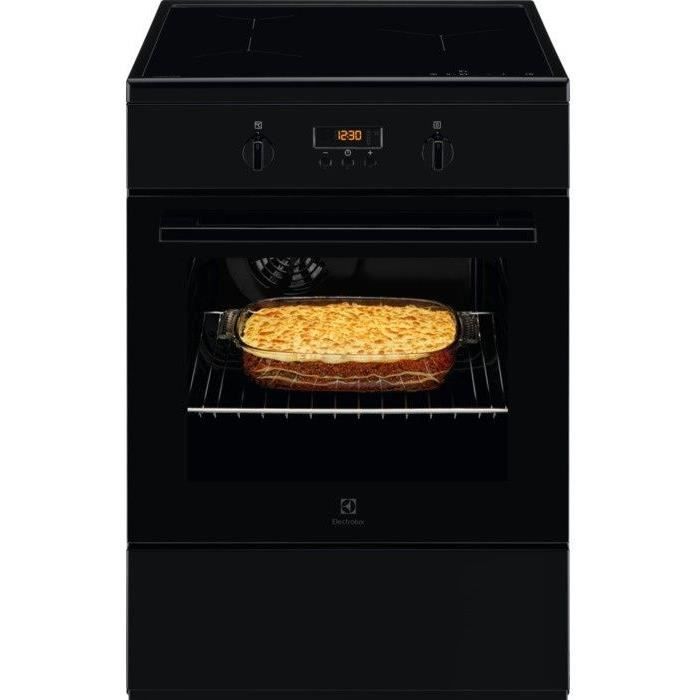 ELECTROLUX LKI648544K - Cuisinière induction 60x60cm - 3 foyers - Four chaleur pulsée - 54L - Pyrolyse - Noir