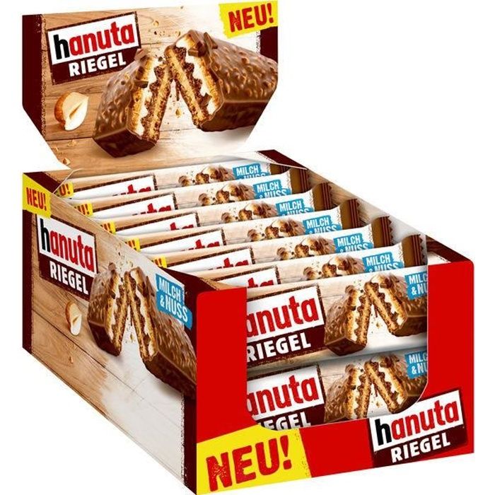 Ferrero Hanuta Barres Lait & Noix 34,5g (Pack de 14)