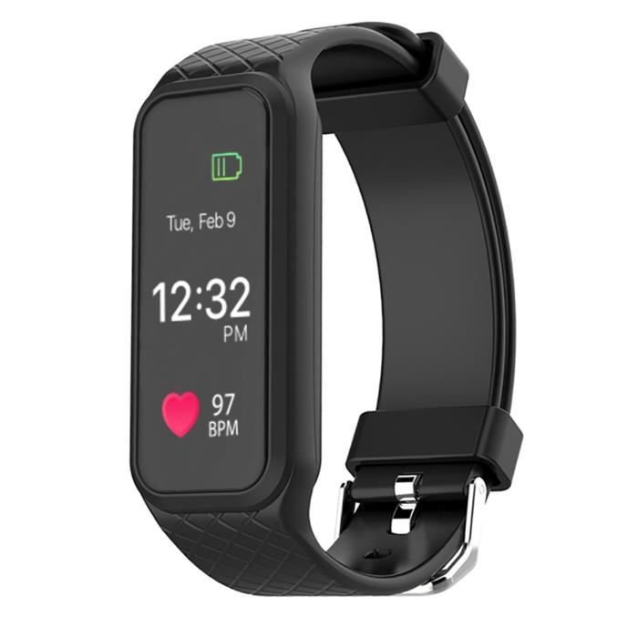 L38i Rythme cardiaque Smart BT Bracelet sport Suivi des activités de notification des appels Surveillance du sommeil Noir