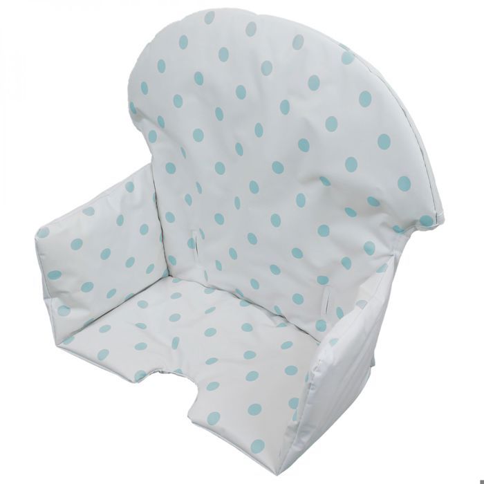 Housse d'assise pour chaise haute bébé enfant gamme Délice - Pois bleus - Monsieur Bébé