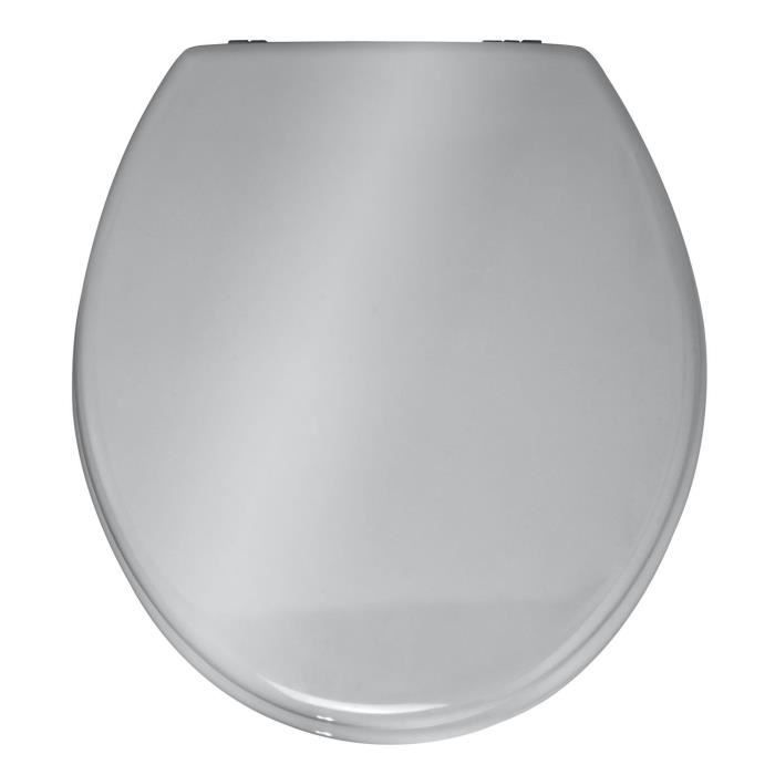 Abattant WC Prima Coloris Argenté - Dim : 37 x 41 cm