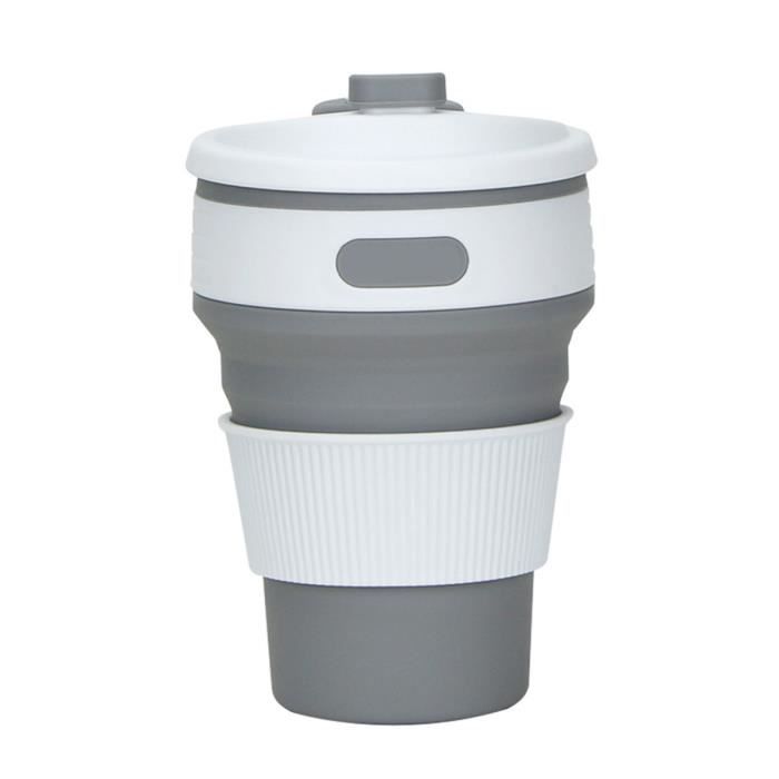 350 ml Coupe pliante retractable en silicone portable Telescopique exterieure pliable Voyage Gris