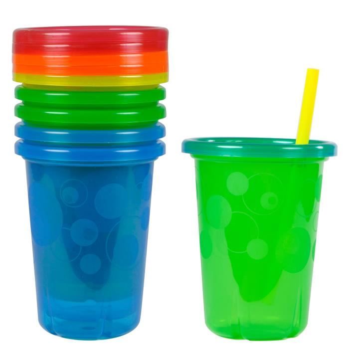 TOMY Lot de 5 Tasses avec paille 296ml